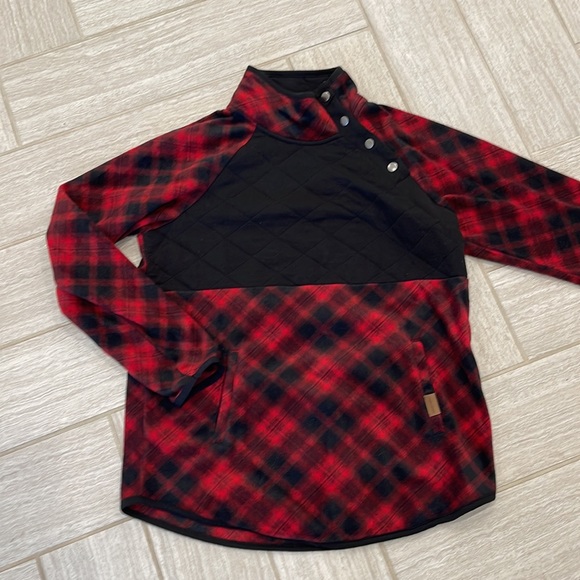 Maurice’s lodge Buffalo plaid fleece sweatshirt - Picture 3 of 4